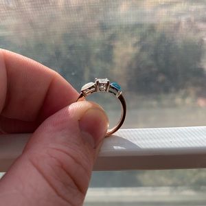 14k rose gold diamond engagement ring